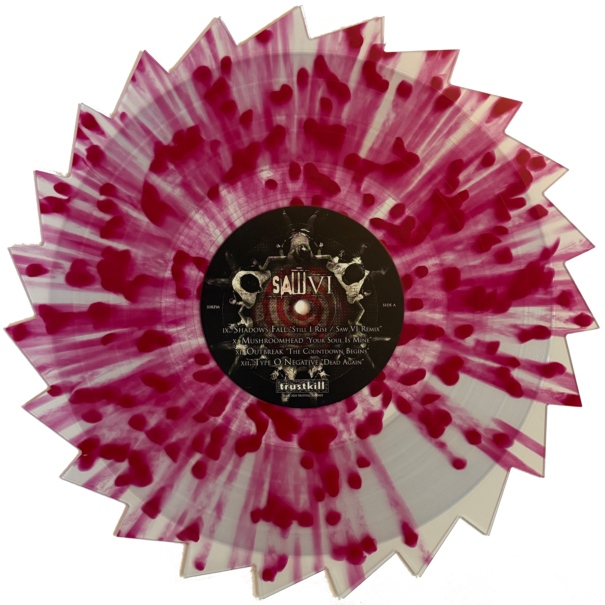 SAW VI SOUNDTRACK 2LP (Exclusive – Limited to 300, "Sawblade" Clear with Blood Red Splatter Vinyl)