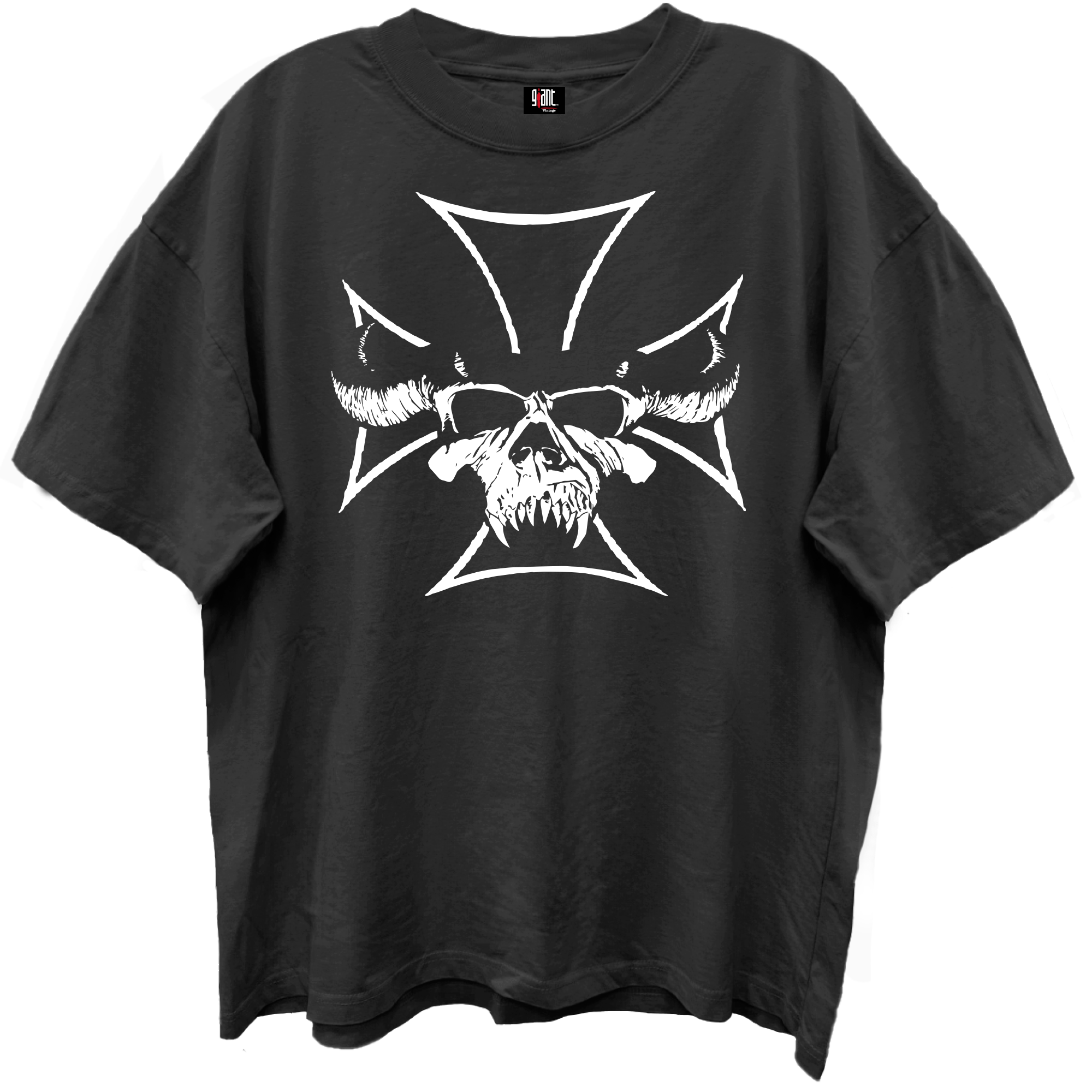 DANZIG IRON CROSS LIMO BLACK ENZYME WASH T-SHIRT/GIANT VINTAGE T-SHIRT