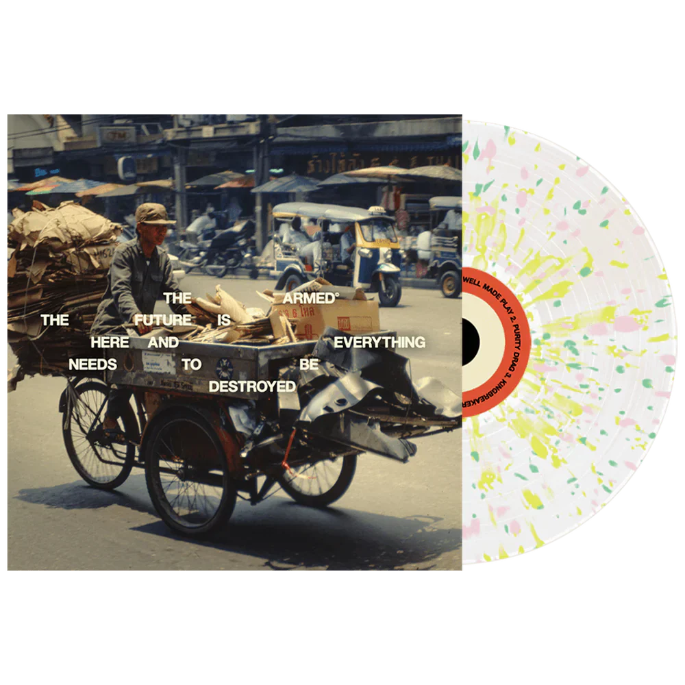 THE ARMED 'THE FUTURE IS HERE AND EVERYTHING NEEDS TO BE DESTROYED' LP (Limited Edition, Cloudy w/ Yellow/Pink/Green Splatter Vinyl)