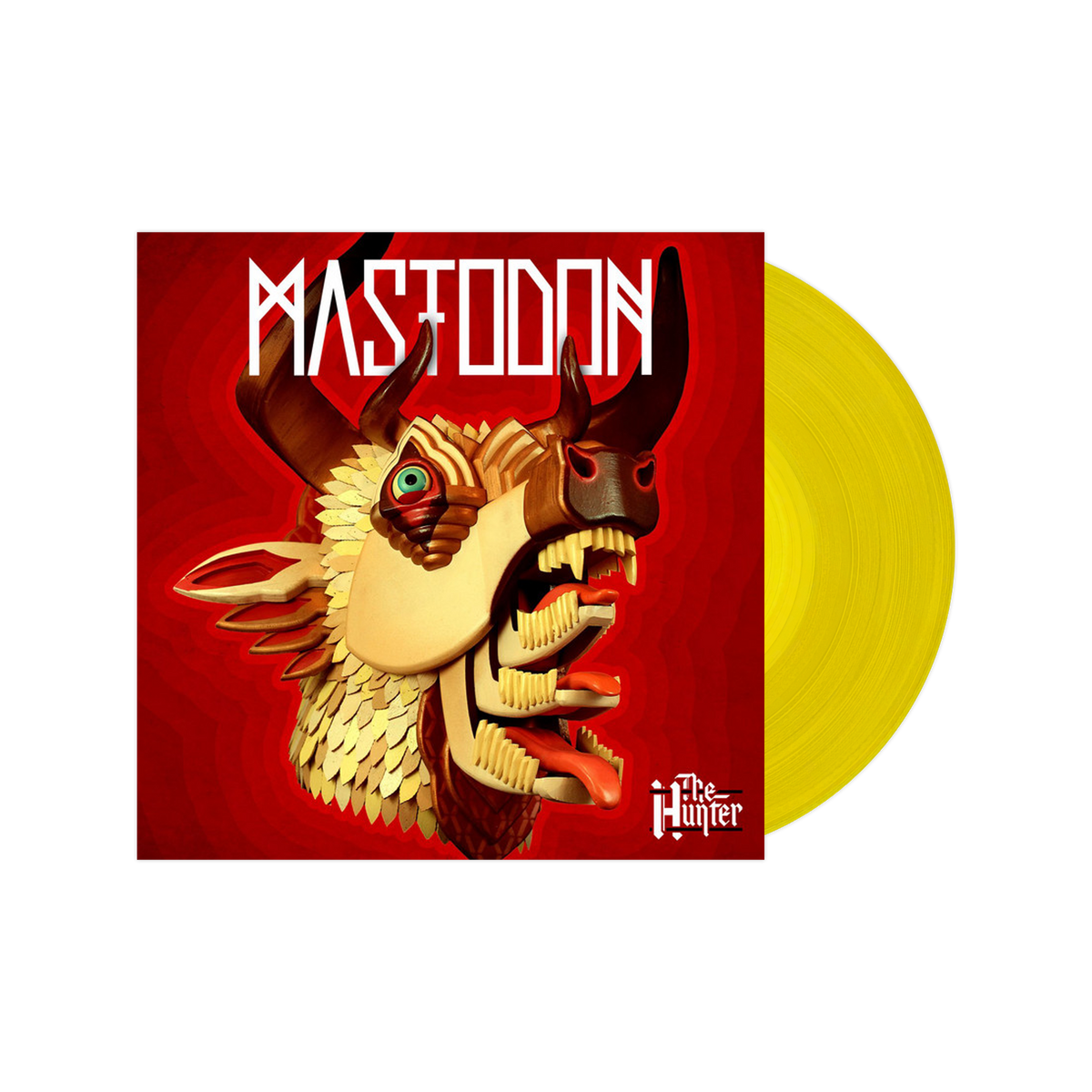 MASTODON 'THE HUNTER' LP (Exclusive ' Yellow Vinyl) w/ SIGNED 12"x12" PAUL ROMANO PRINT