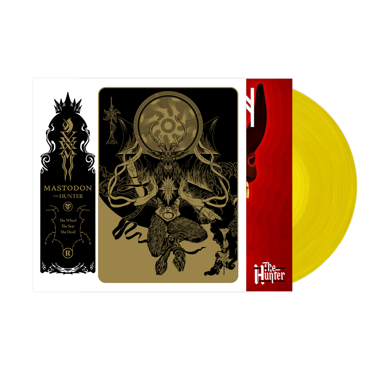 MASTODON'THE HUNTER' LP (Exclusive ' Yellow Vinyl) w/ SIGNED 12"x12" PAUL ROMANO PRINT