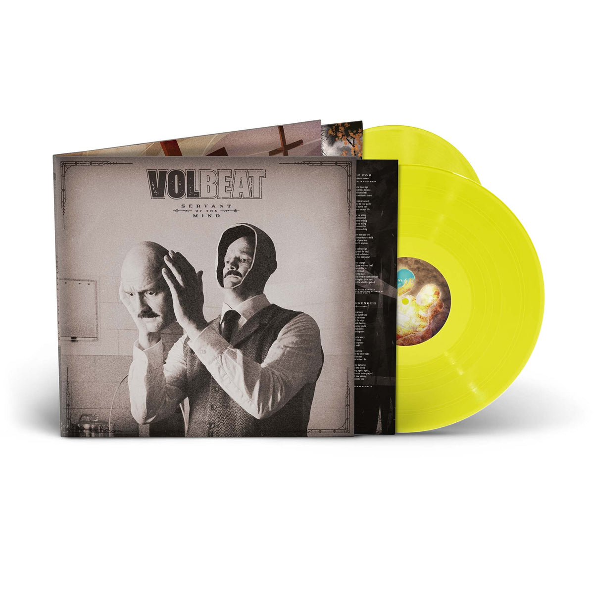 VOLBEAT 'SERVANT OF THE MIND' LIMITED-EDITION OPAQUE YELLOW 2LP ' ONLY 400 MADE