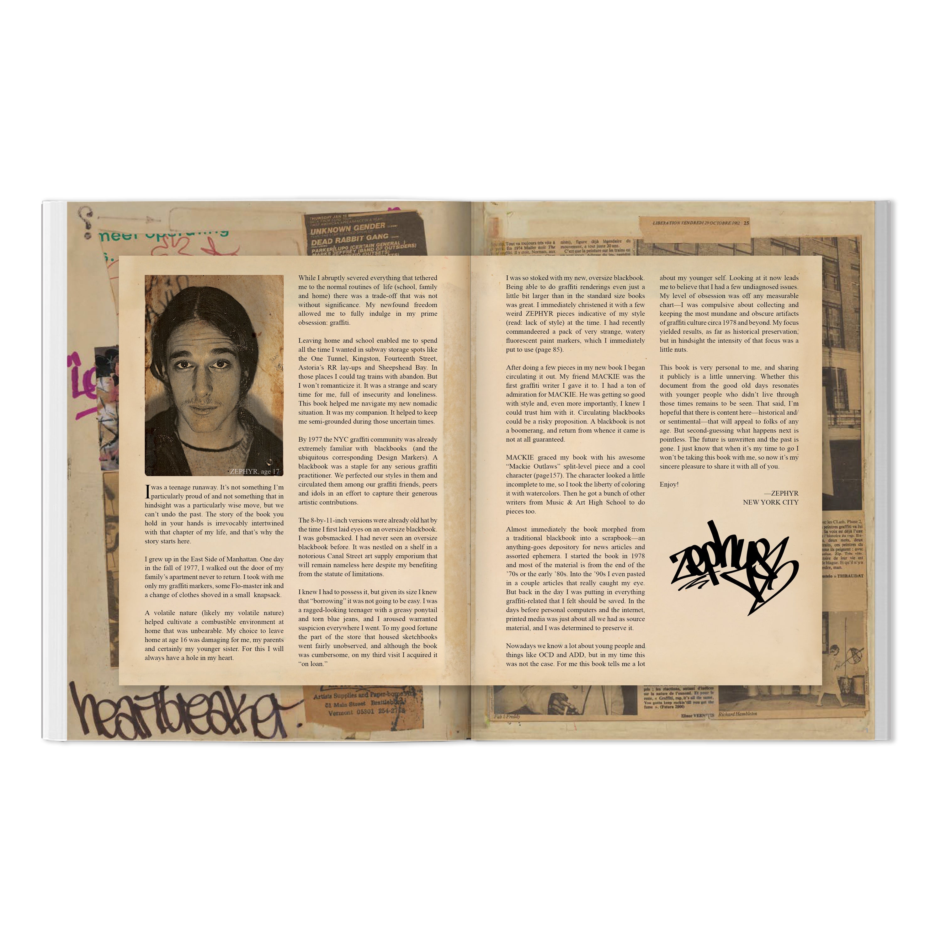 ZEPHYR "GRAFFITI BLACL BOOK/SCRAPBOOK: 1978 & BEYOND” BOOK