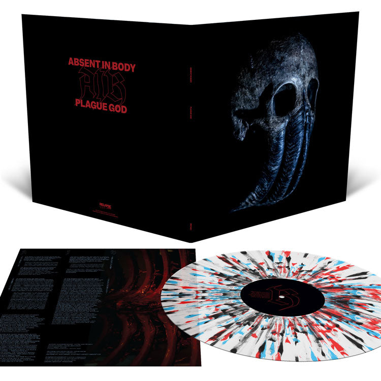 ABSENT IN BODY 'PLAGUE GOD' LP (Limited Edition— Only 500 Made, Milky Clear, Cyan Blue, & Blood Red Splatter Vinyl)