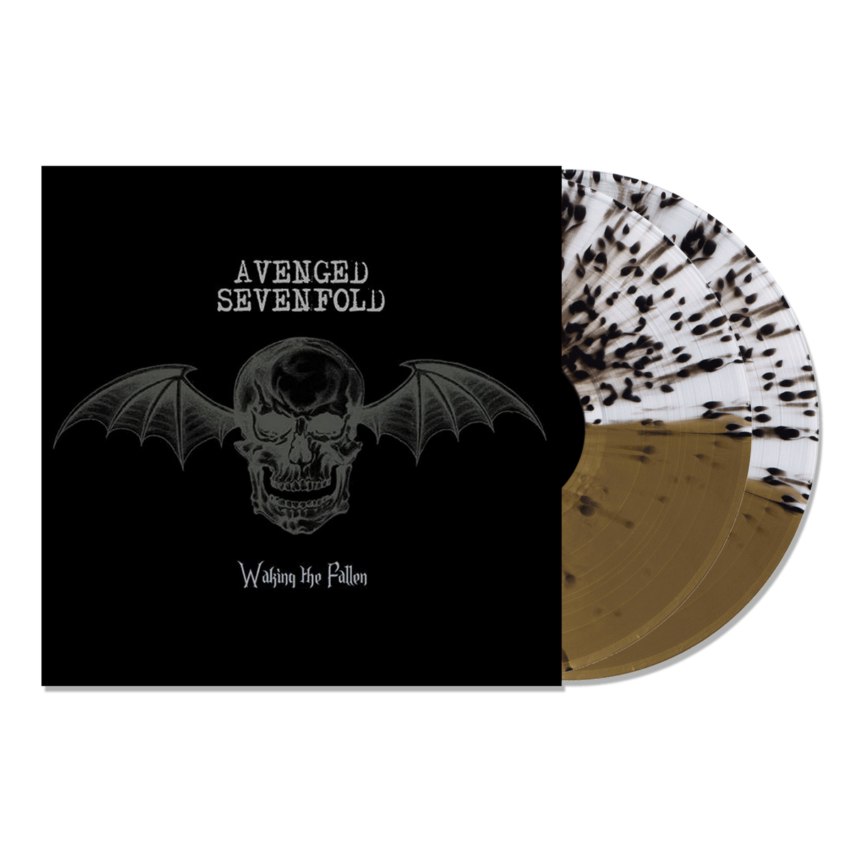 AVENGED SEVENFOLD 'WAKING THE FALLEN' LIMITED-EDITION CLEAR AND GOLD SPLIT WITH BLACK SPLATTER 2LP ' ONLY 500 MADE