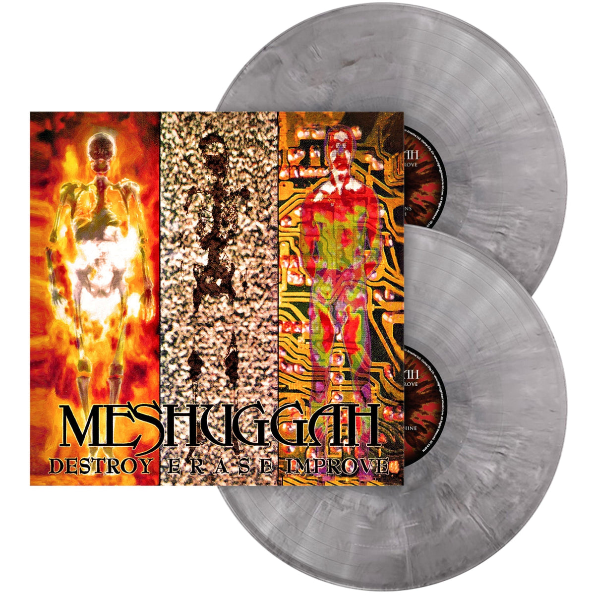 MESHUGGAH 'DESTROY ERASE IMPROVE' 2LP (30th Anniversary, Remastered, Gray, Black White Marble Vinyl)