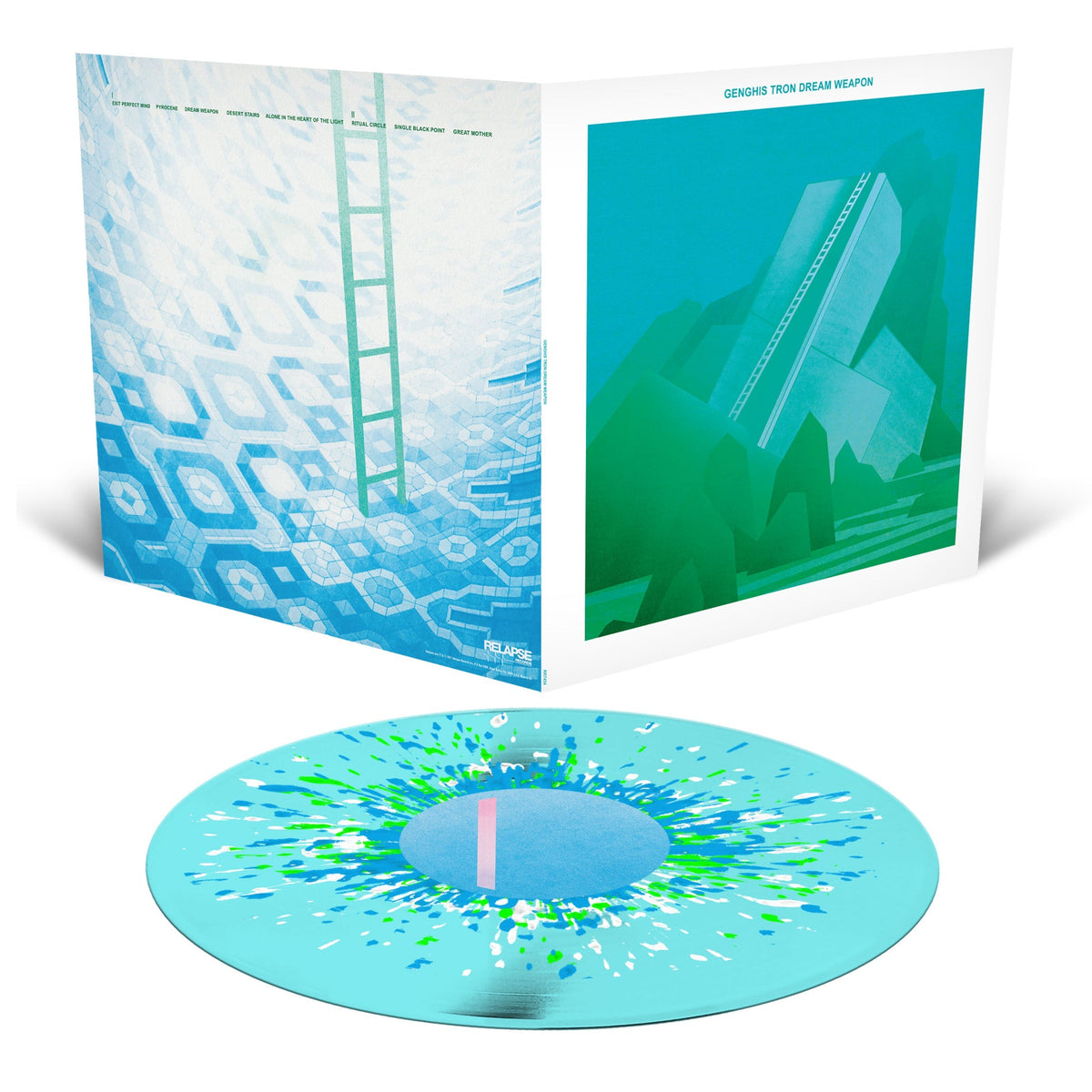 GENGHIS TRON 'DREAM WEAPON' (Limited Edition ' Only 250 Made, Blue w/ White, Cyan Blue, & Neon Green Splatter Vinyl)