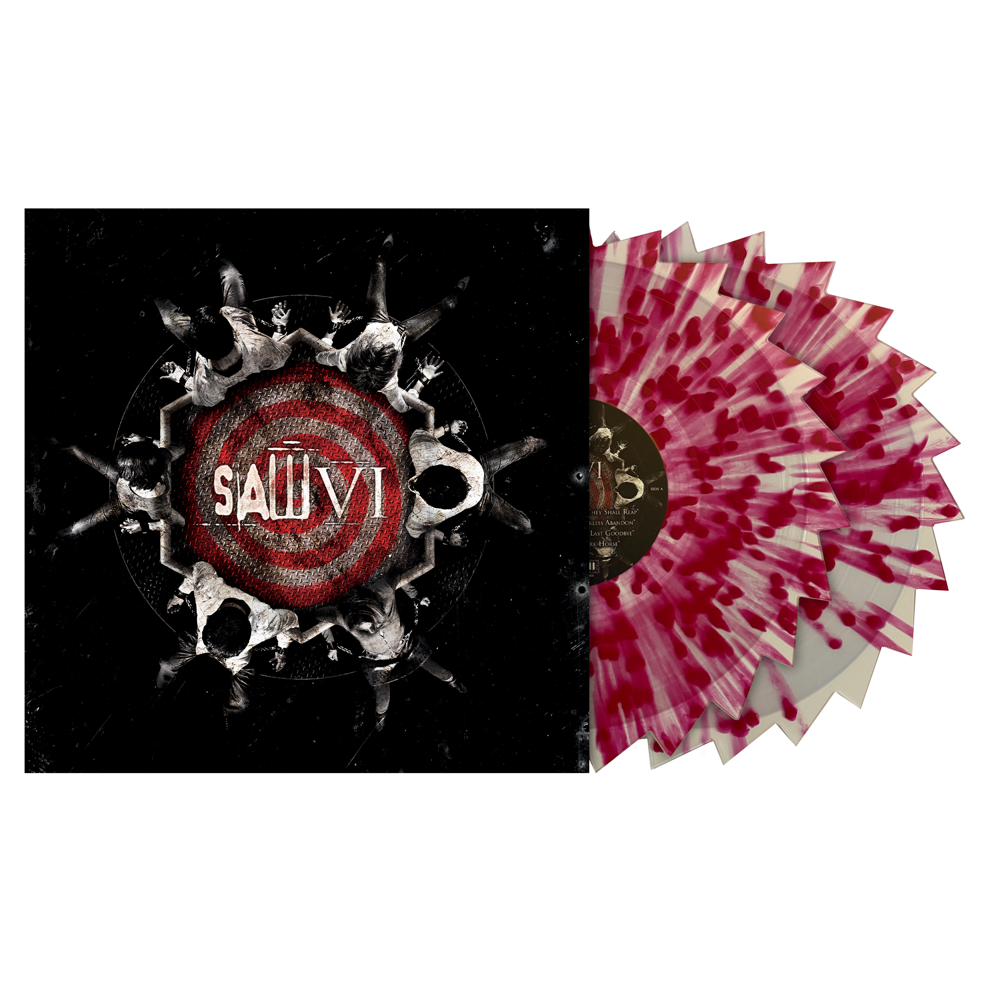 SAW VI SOUNDTRACK 2LP (Exclusive – Limited to 300, "Sawblade" Clear with Blood Red Splatter Vinyl)