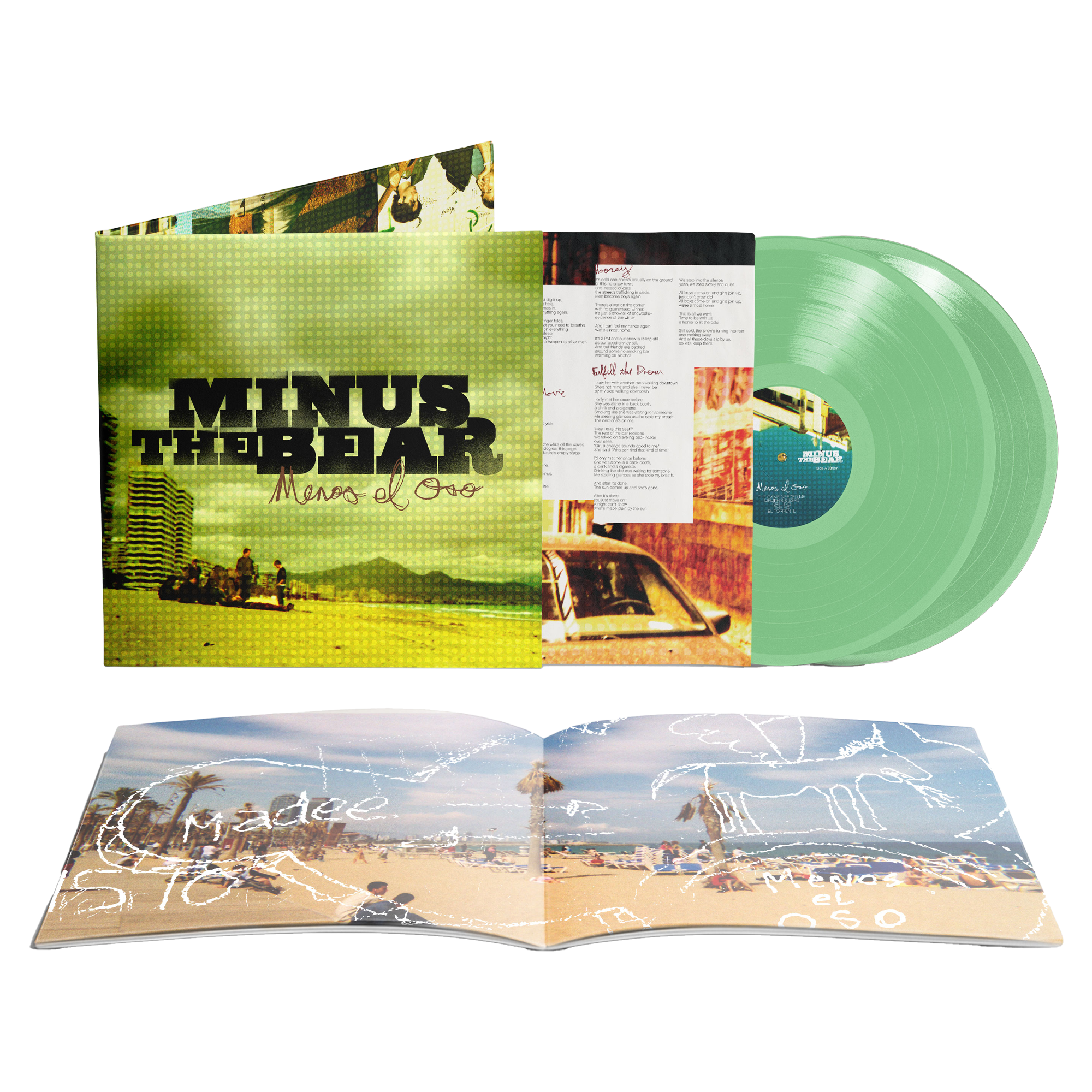 MINUS THE BEAR ‘MENOS EL OSO’ 20TH ANNIVERSARY 2LP (Limited Edition – Only 500 Made, Coke Bottle Green Vinyl) + 24-PAGE ARCHIVE PHOTO JOURNAL