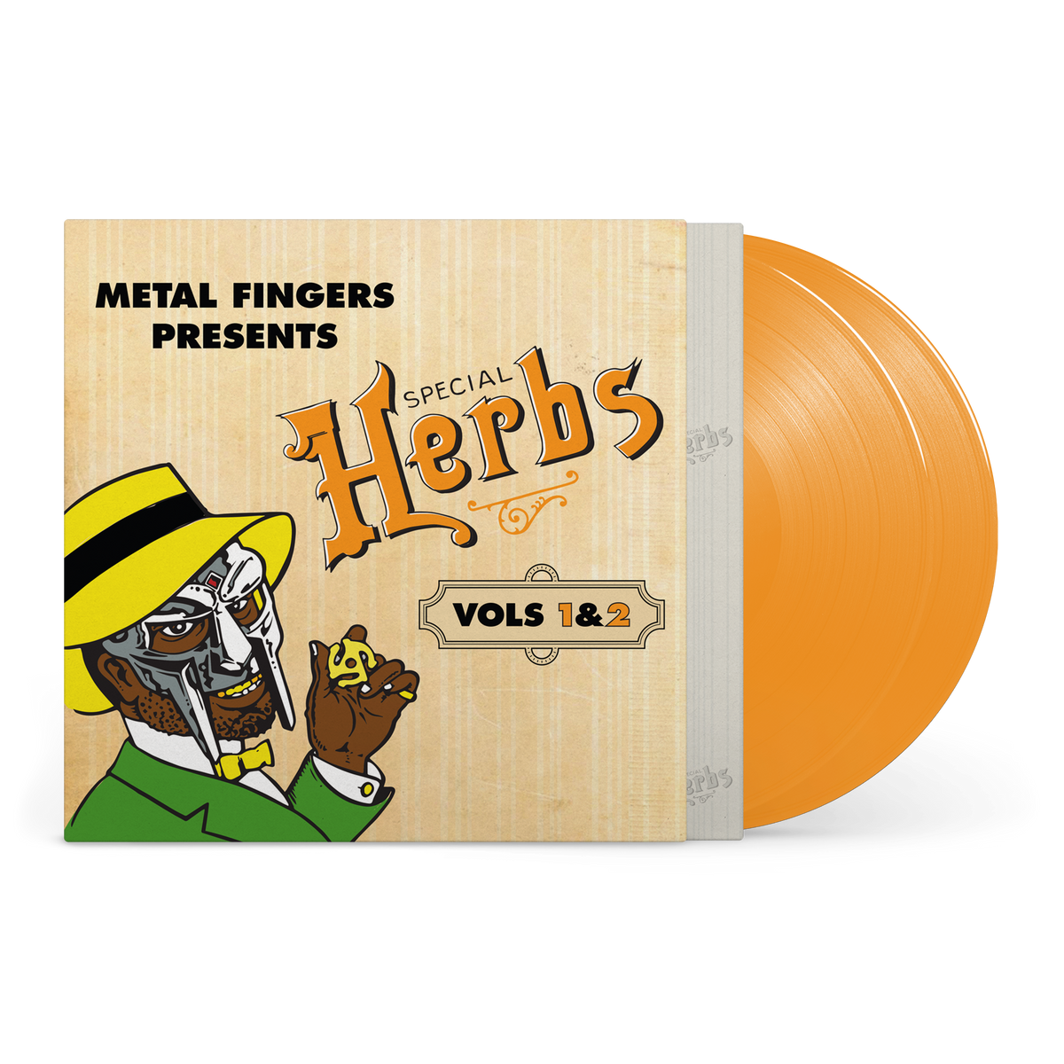 MF DOOM 'METAL FINGERS PRESENTS: SPECIAL HERBS VOL. 1 & 2' 2LP (Mustard Yellow Vinyl)