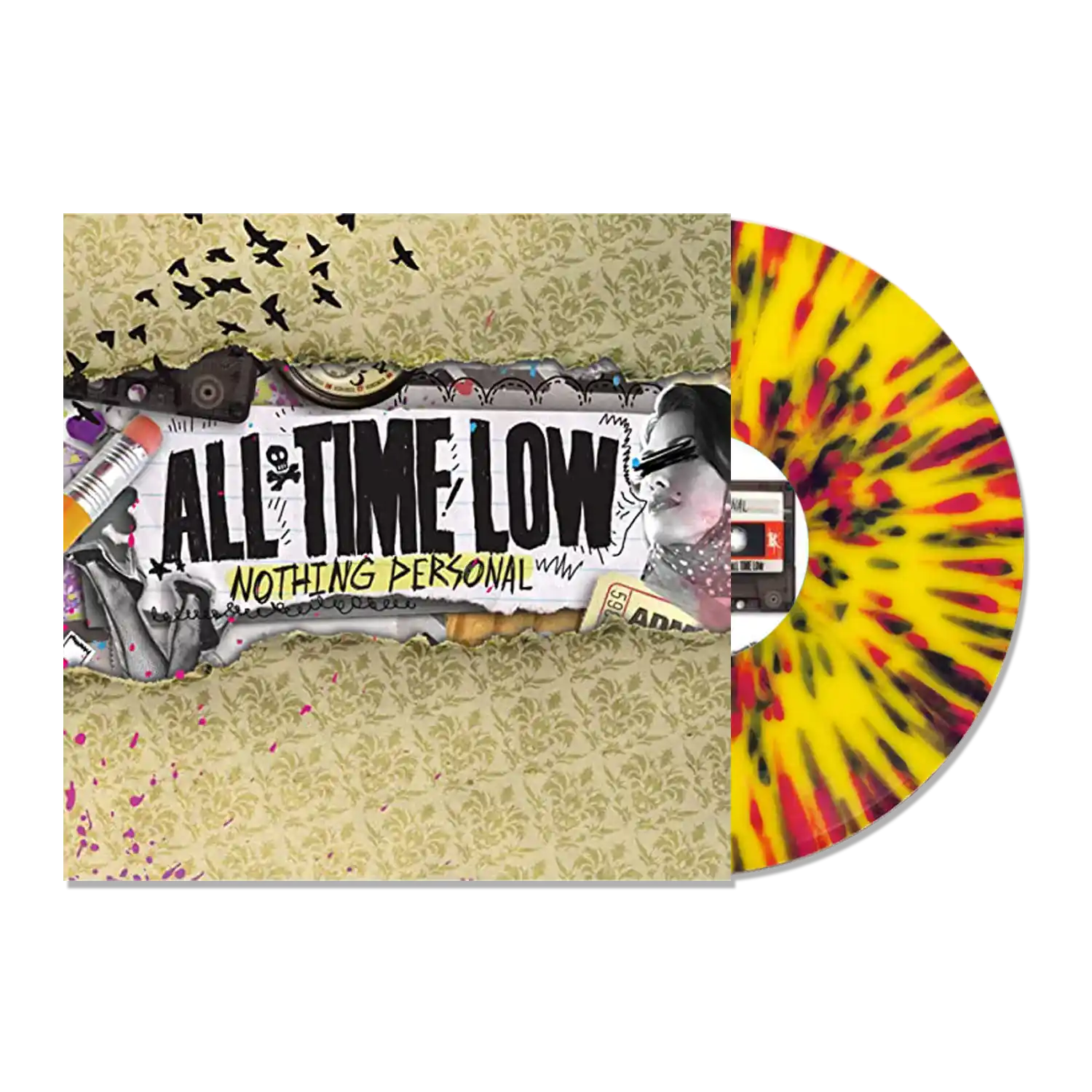 ALL TIME LOW ‘NOTHING PERSONAL’ LIMITED-EDITION TRANSPARENT YELLOW WITH BLACK AND PINK SPLATTER LP – ONLY 500 MADE