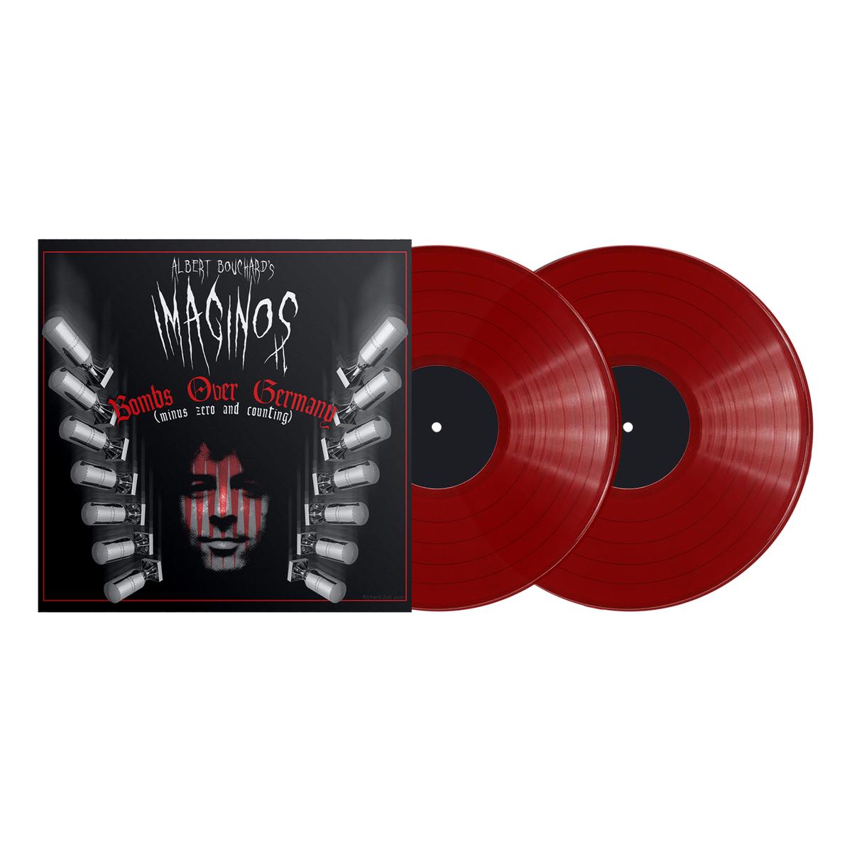 ALBERT BOUCHARD'S 'IMAGINOS II - BOMBS OVER GERMANY (MINUS ZERO AND COUNTING)' 2LP (Limited Edition – Only 100 Made, Ruby Vinyl)