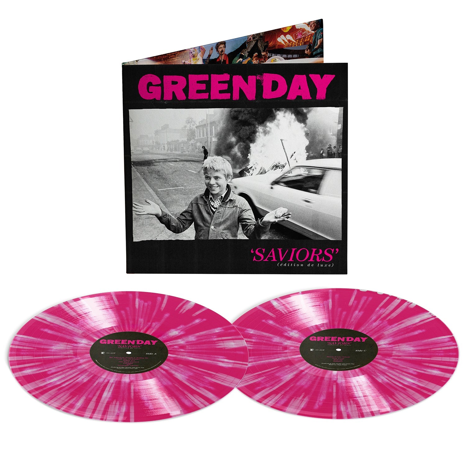 GREEN DAY 'SAVIORS (édition de luxe)' 2LP (Hot Pink w/White Splatter Vinyl)