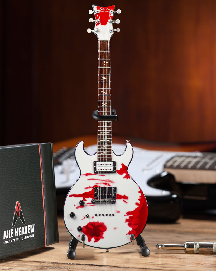 AVENGED SEVENFOLD - ZACKY VENGEANCE - BLOOD SPAT SCHECTER MINI GUITAR