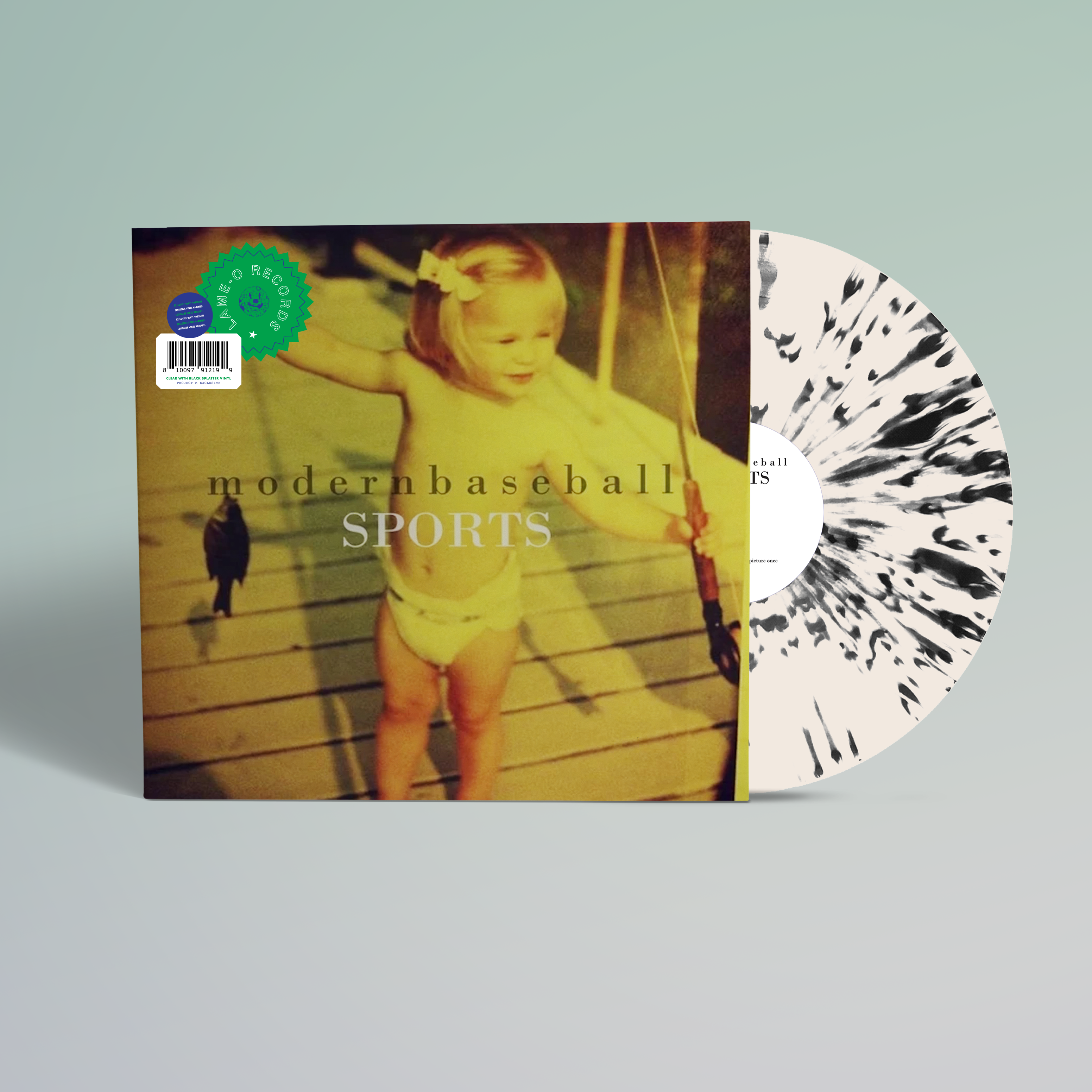 MODERN BASEBALL ‘SPORTS’ LP (Limited Edition – Only 400 made, Clear w/ Black Splatter Vinyl)