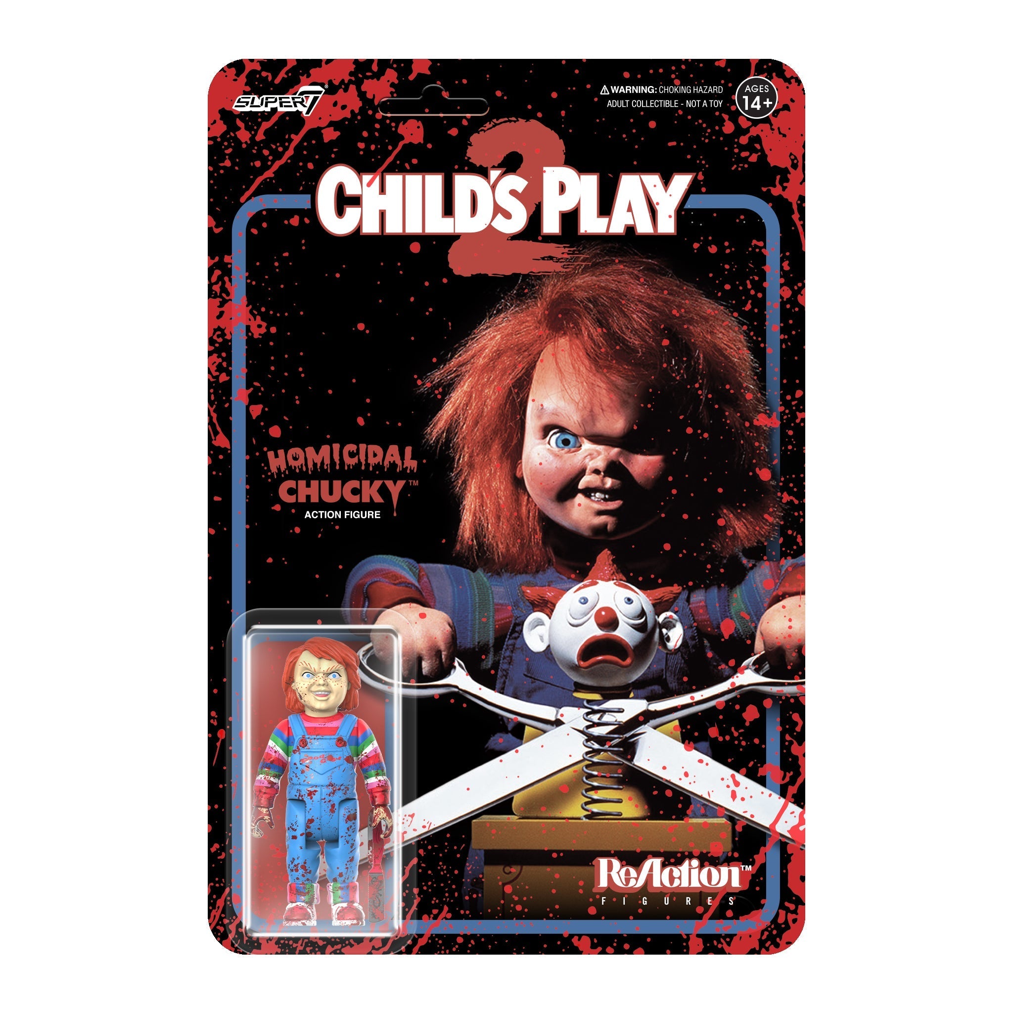 CHILD'S PLAY REACTION FIGURE WAVE 2 - HOMICIDAL CHUCKY (BLOOD SPLATTER