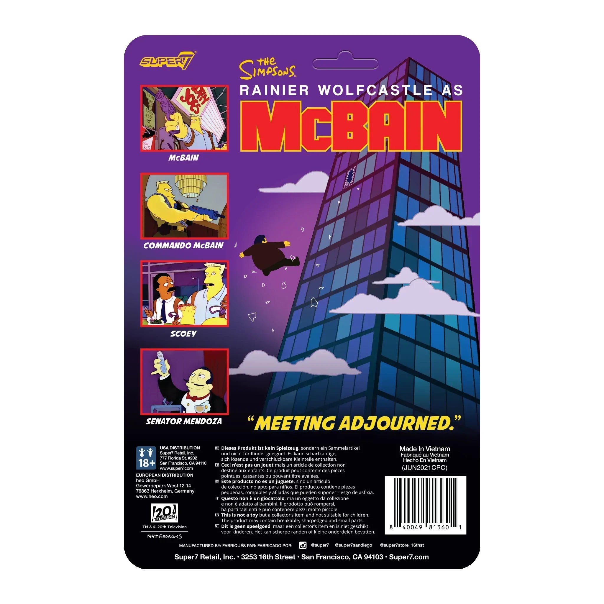 THE SIMPSONS REACTION WAVE 1 'MCBAIN' ACTION FIGURE