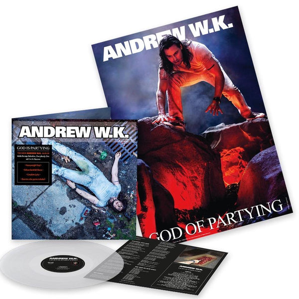 ANDREW WK ‘GOD IS PARTYING’ LIMITED-EDITION CLEAR LP