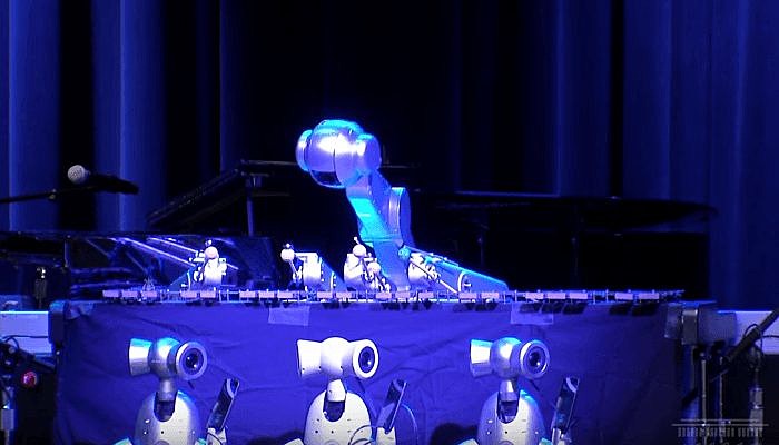 Music-making robot plays alongside musicians, has its own band