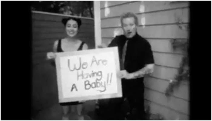 Green Day's Tre Cool and his wife Sara are expecting a baby