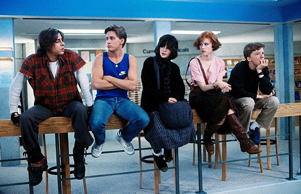 Judd Nelson, Emilio Estevez, Ally Sheedy, Molly Ringwald and Michael Hall
