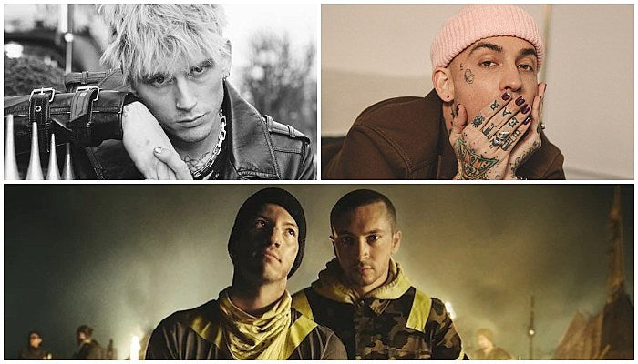 machine gun kelly, blackbear, twenty one pilots
