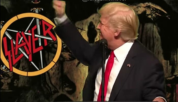 Trump sings Slayer's "Raining Blood"