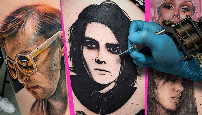musician portrait tattoos