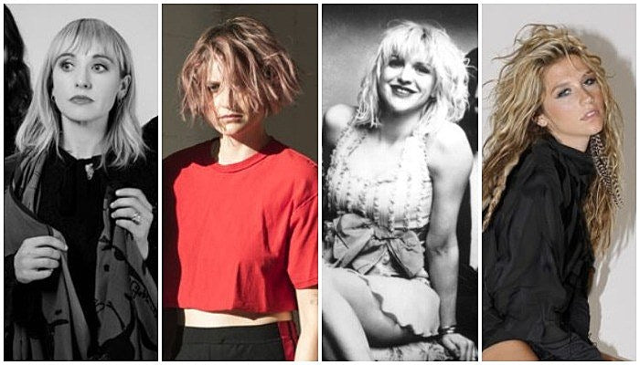 Women smashing guitars Female stage performances