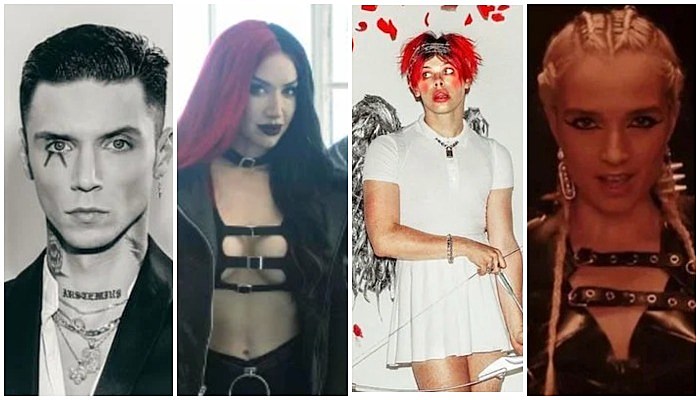 andy black, new years day, ash costello, yungblud, poppy, makeup