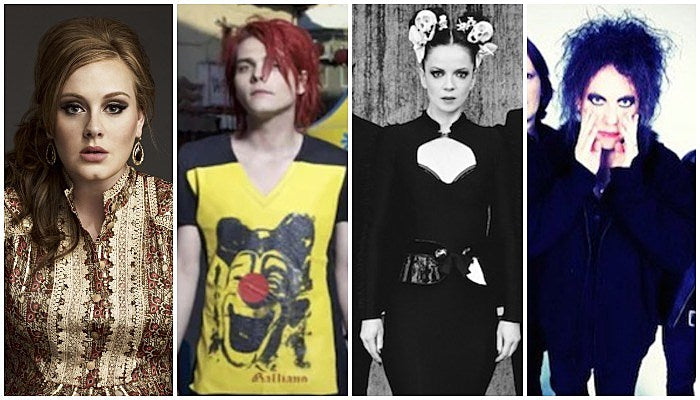 mcu bands, adele, my chemical romance, garbage, the cure