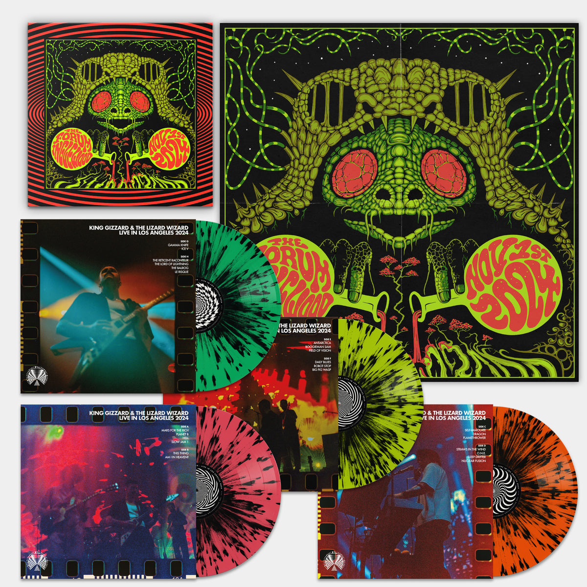 KING GIZZARD & THE LIZARD WIZARD 'KING GIZZARD - LIVE IN LOS ANGELES 24' 4LP (Neon Splatter Box Set Vinyl)