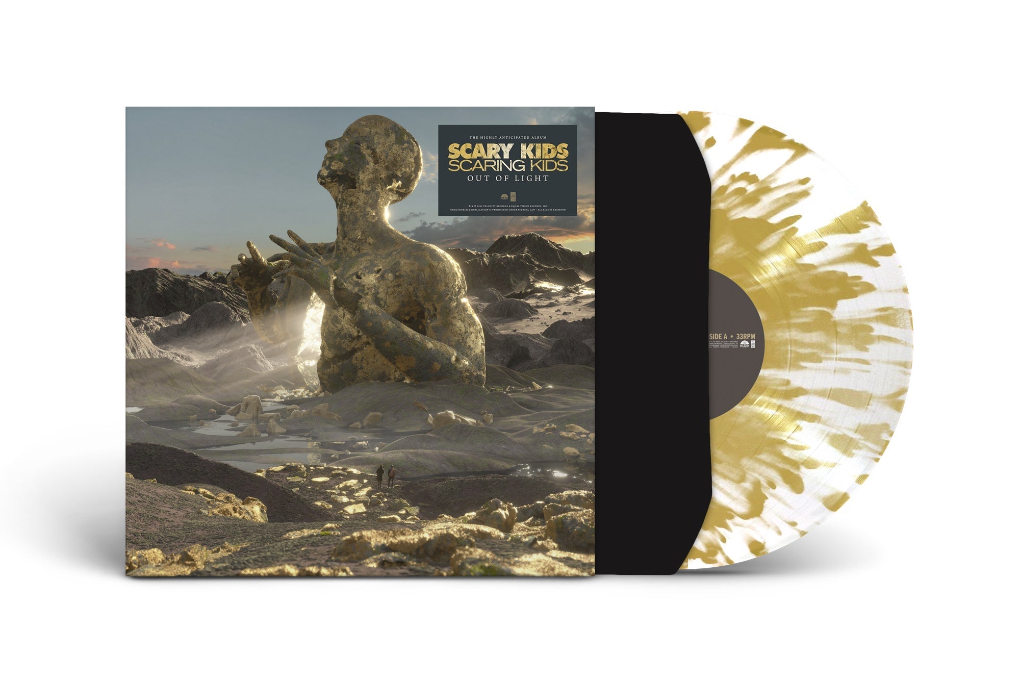 SCARY KIDS SCARING KIDS 'OUT OF LIGHT' LIMITED-EDITION WHITE WITH GOLD SPLATTER LP – ONLY 350 MADE