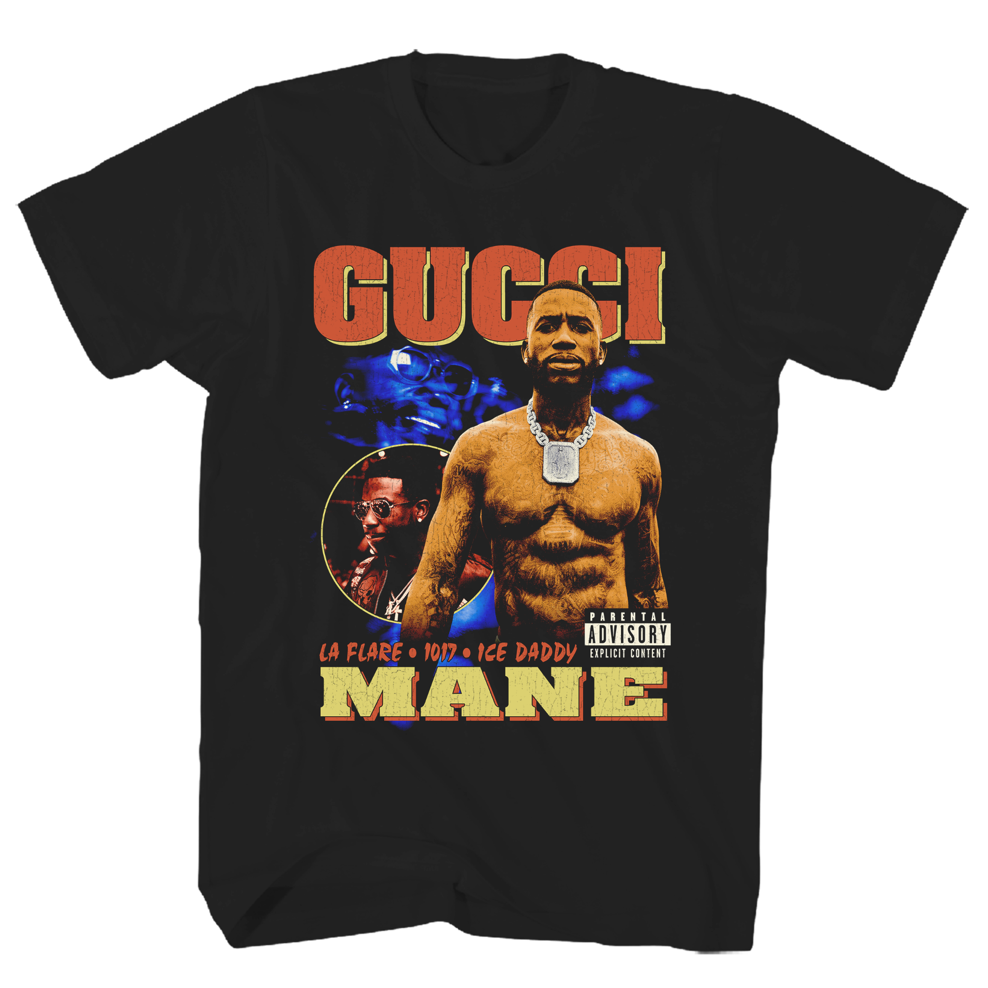 GUCCI MANE COLLAGE ARTWORK BLACK T-SHIRT