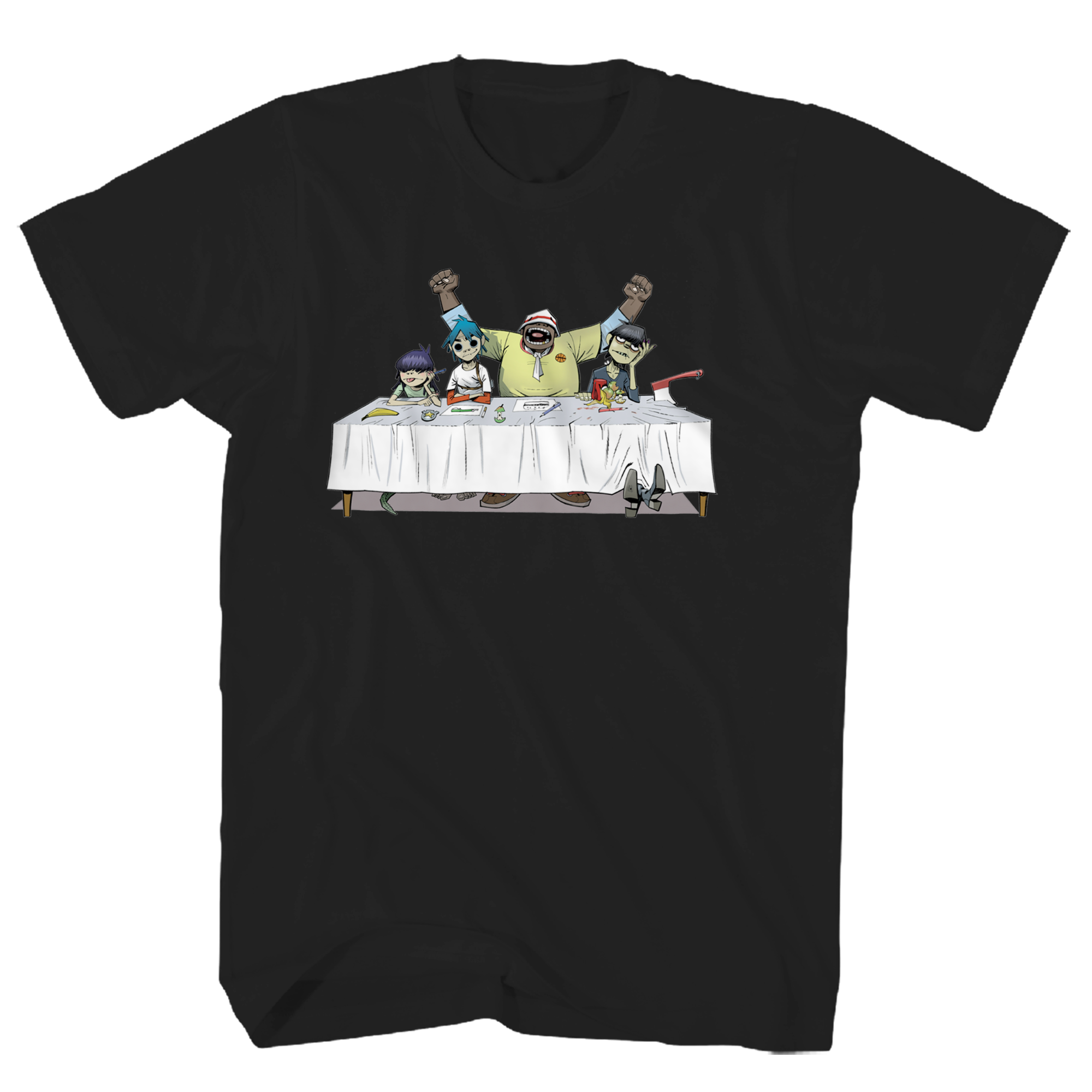 GORILLAZ DINNER TABLE BLACK T-SHIRT