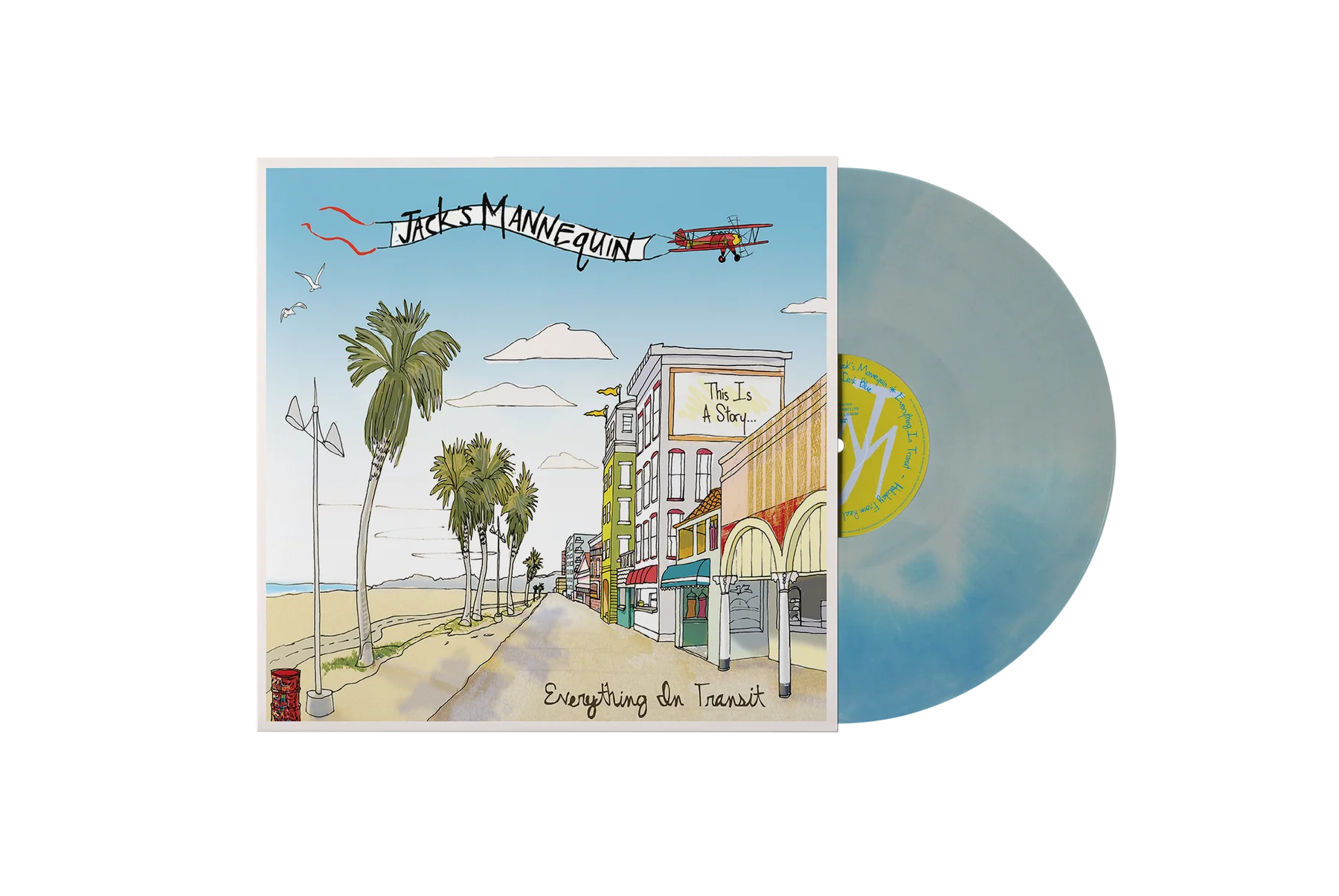JACK'S MANNEQUIN ‘EVERYTHING IN TRANSIT’ 20TH ANNIVERSARY LP (White & Sky Blue Galaxy Vinyl)