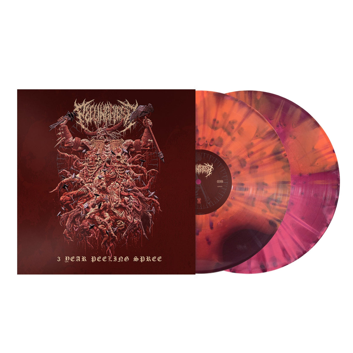 PEELINGFLESH '3 YEAR PEELING SPREE' 2LP (Peeling Spree Splatter Vinyl)