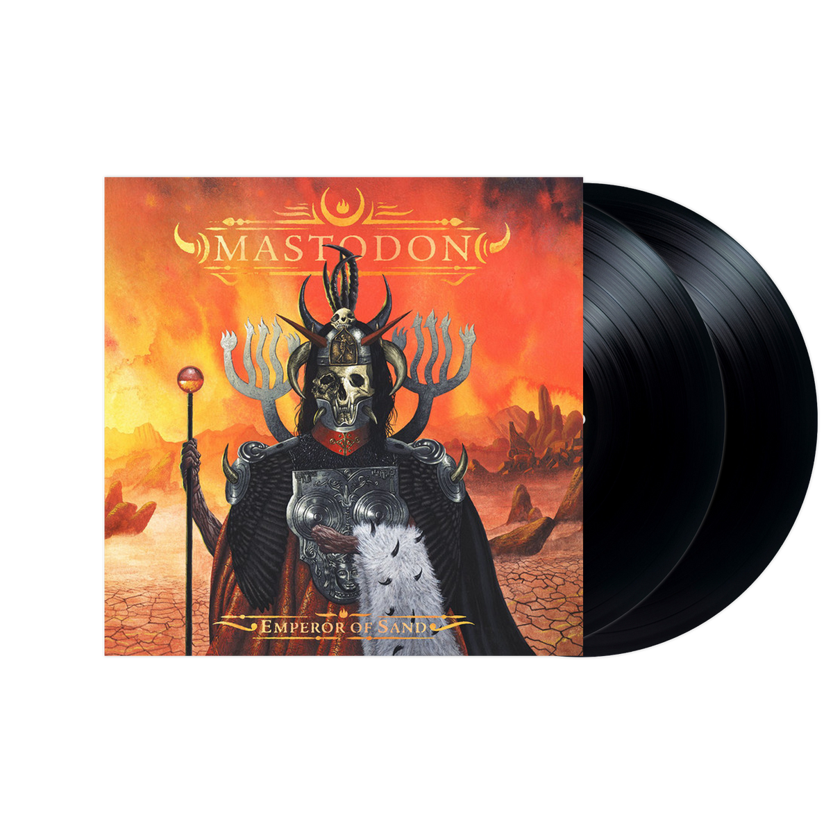 MASTODON 'EMPEROR OF SAND' 2LP (Black Vinyl) w/ SIGNED 12"x12" PAUL ROMANO PRINT