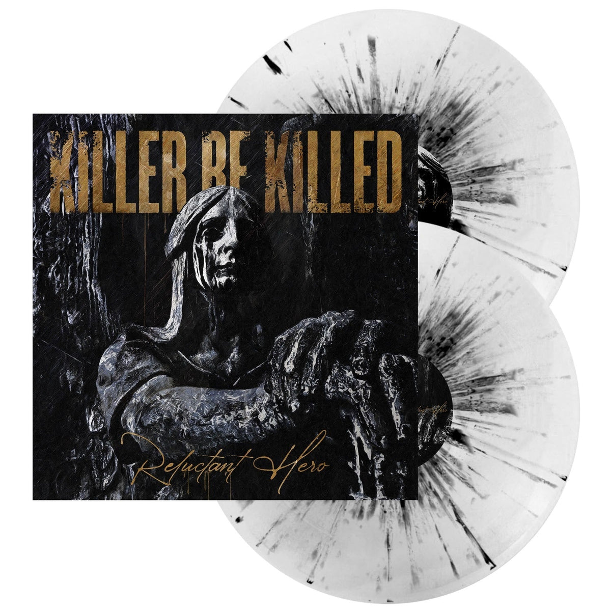 KILLER BE KILLED - 'RELUCTANT HERO' LIMITED-EDITION 2LP GRAY IN WHITE WITH BLACK SPLATTERâ€” ONLY 500 MADE