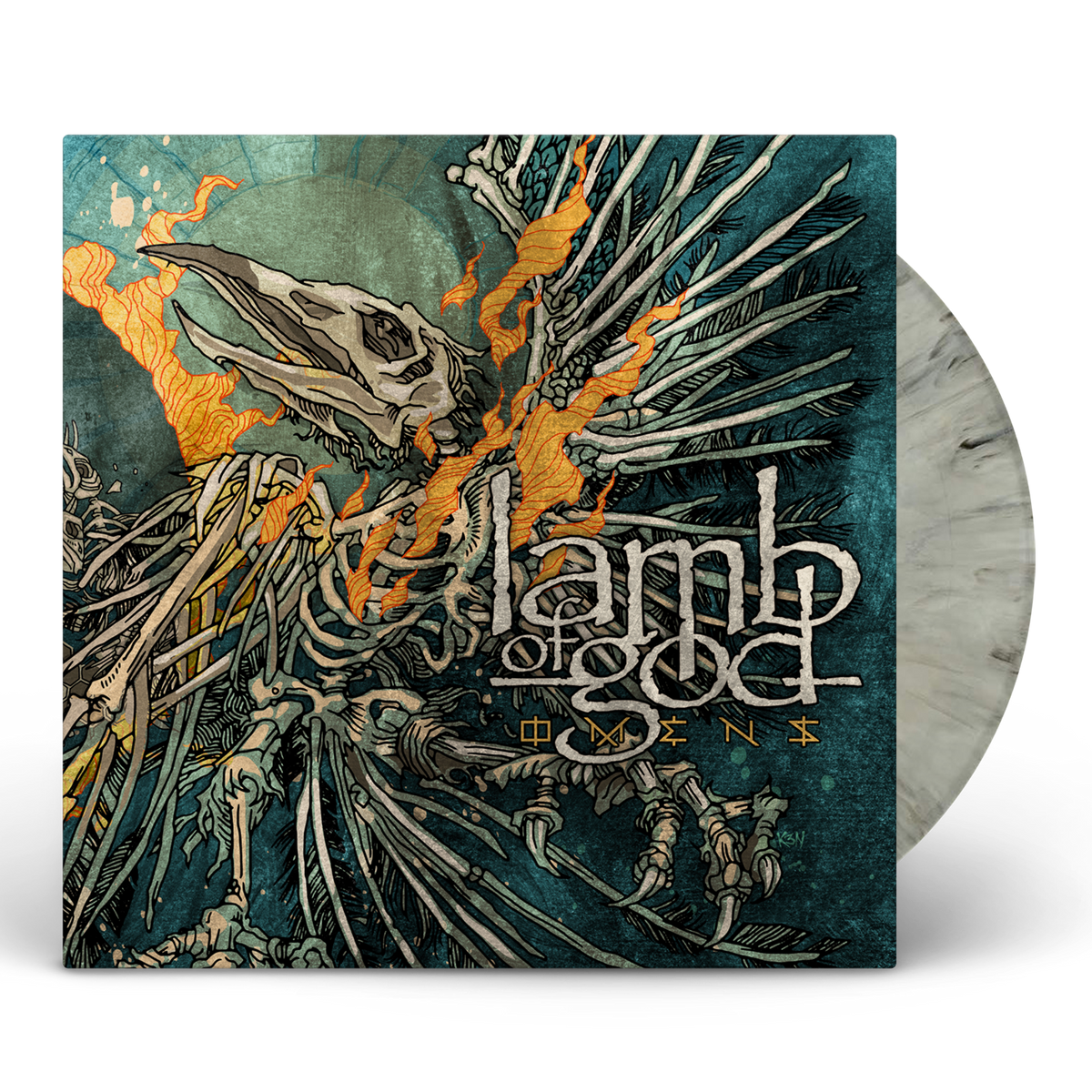 LAMB OF GOD 'OMENS'  LIMITED EDITION SILVER GRAY MARBLE LP + PICTURE DISC CD BUNDLE ' ONLY 250 AVAILABLE
