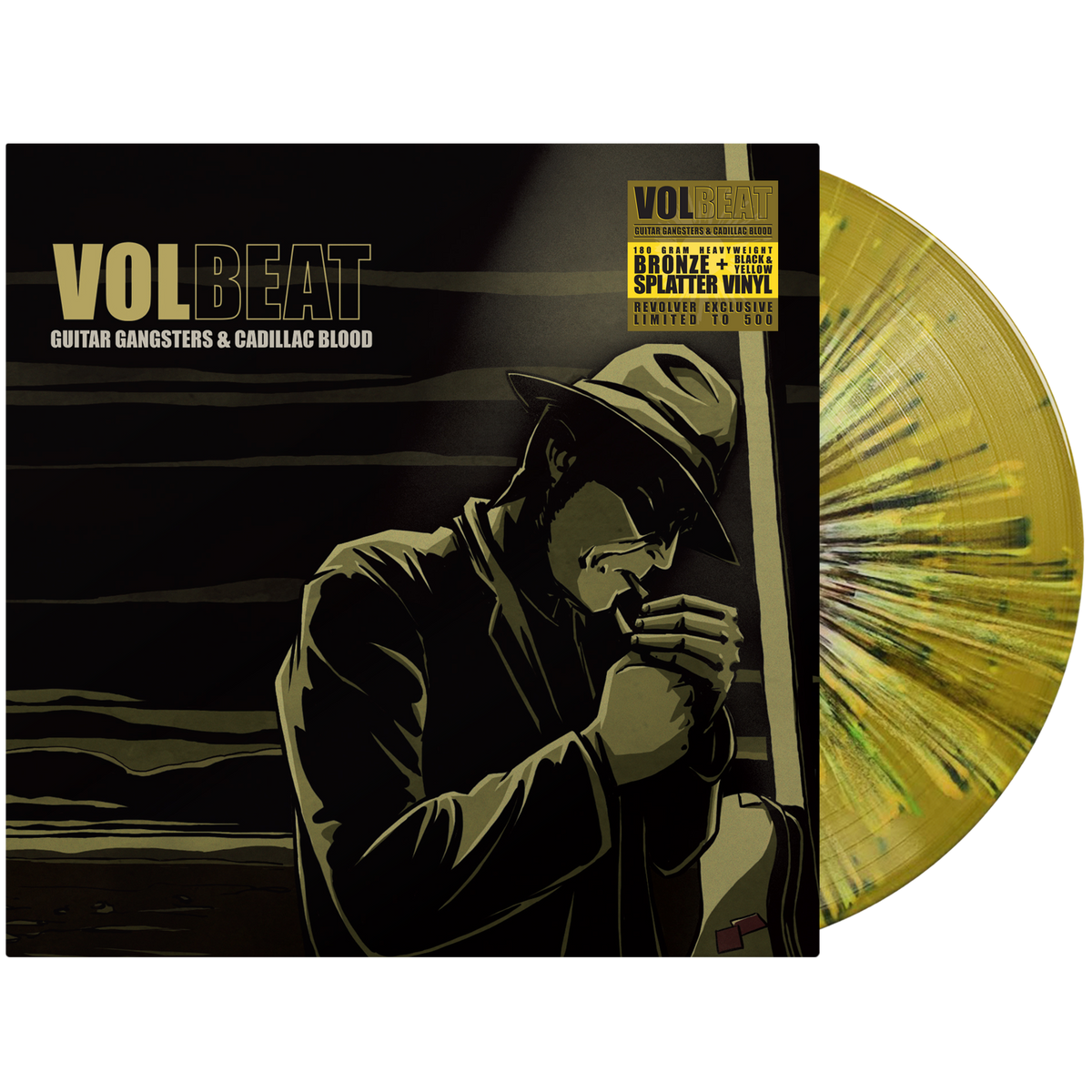 VOLBEAT'GUITAR GANGSTERS & CADILLAC BLOOD' LP (Limited Edition ' Only 500 Made, Bronze/Yellow w/ Black Splatter Vinyl)