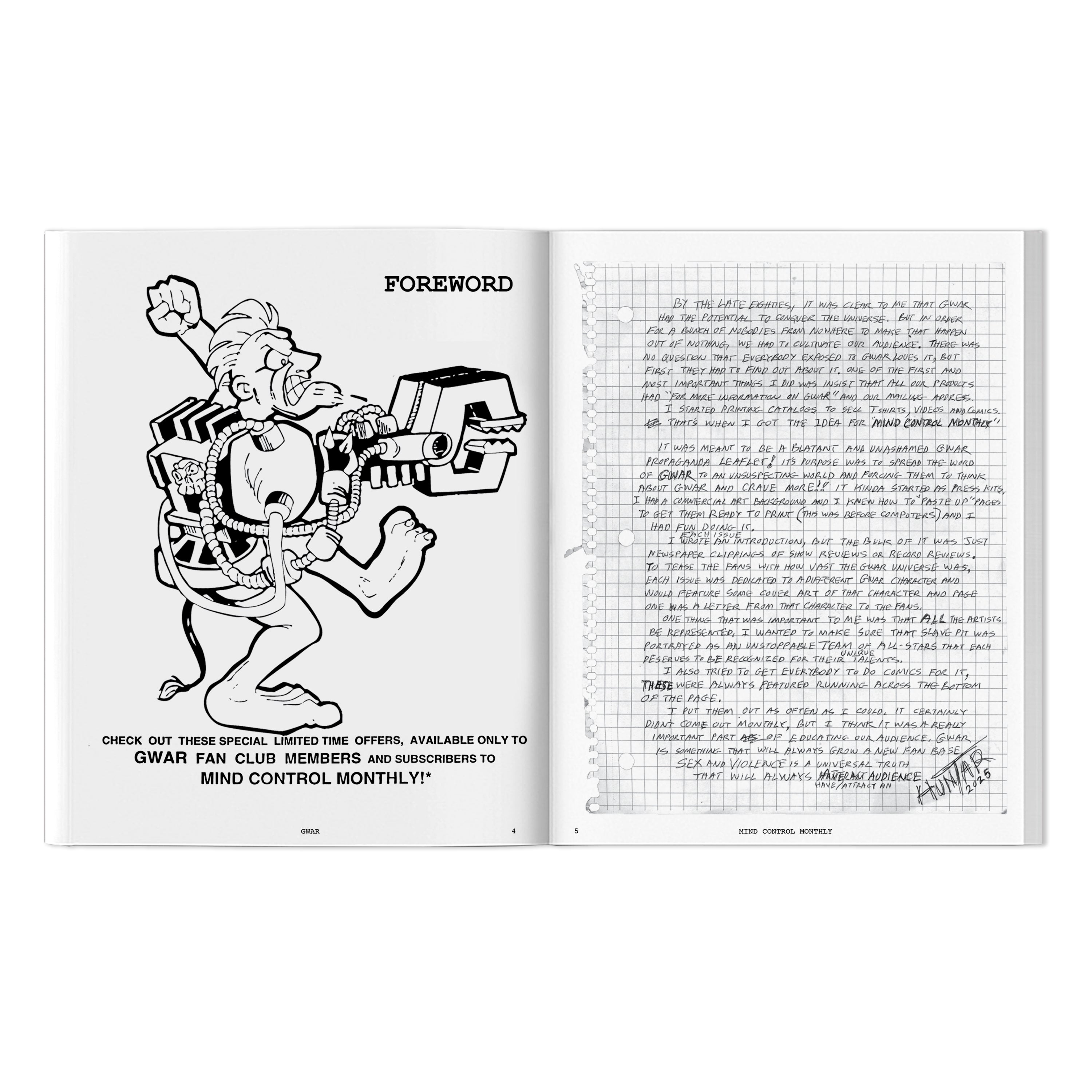 GWAR X BEYOND THE STREETS "MIND CONTROL MONTHLY" BOOK