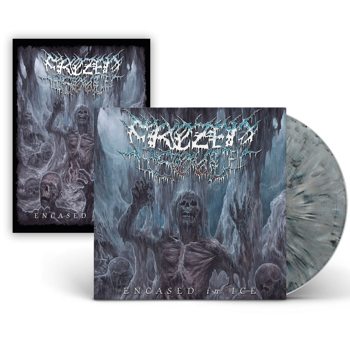 FROZEN SOUL 'ENCASED IN ICE' LP ' ONLY 300 MADE (Grey Marble Vinyl)