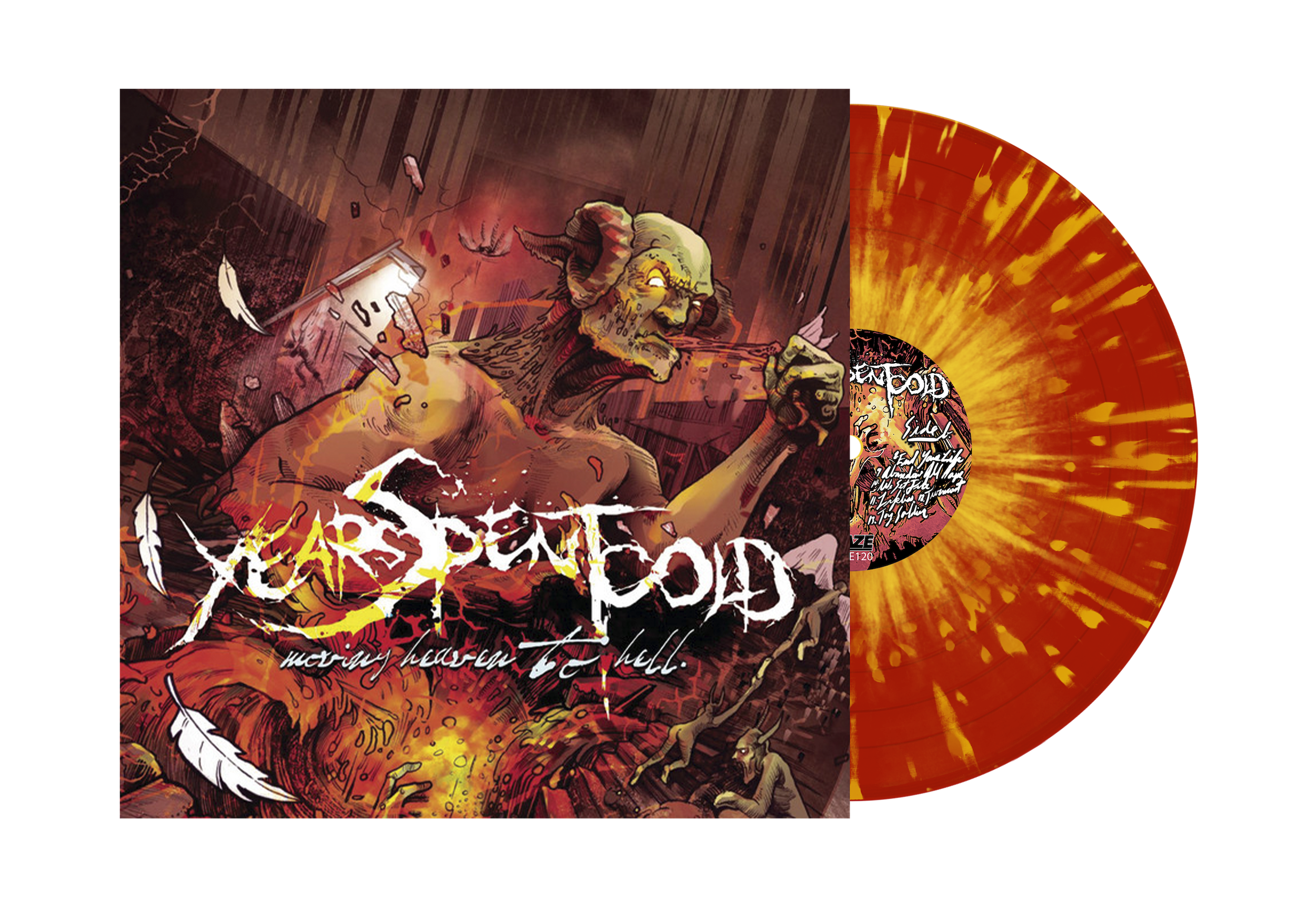 YEARS SPENT COLD ‘MOVING HEAVEN TO HELL’ LP (Red w/ Yellow Burst Vinyl)