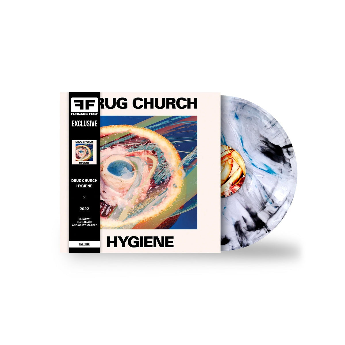 DRUG CHURCH'HYGIENE' LP (Furnace Fest Exclusive ' Only 500 made, Clear w/ Blue, Black, and White Marble Vinyl)