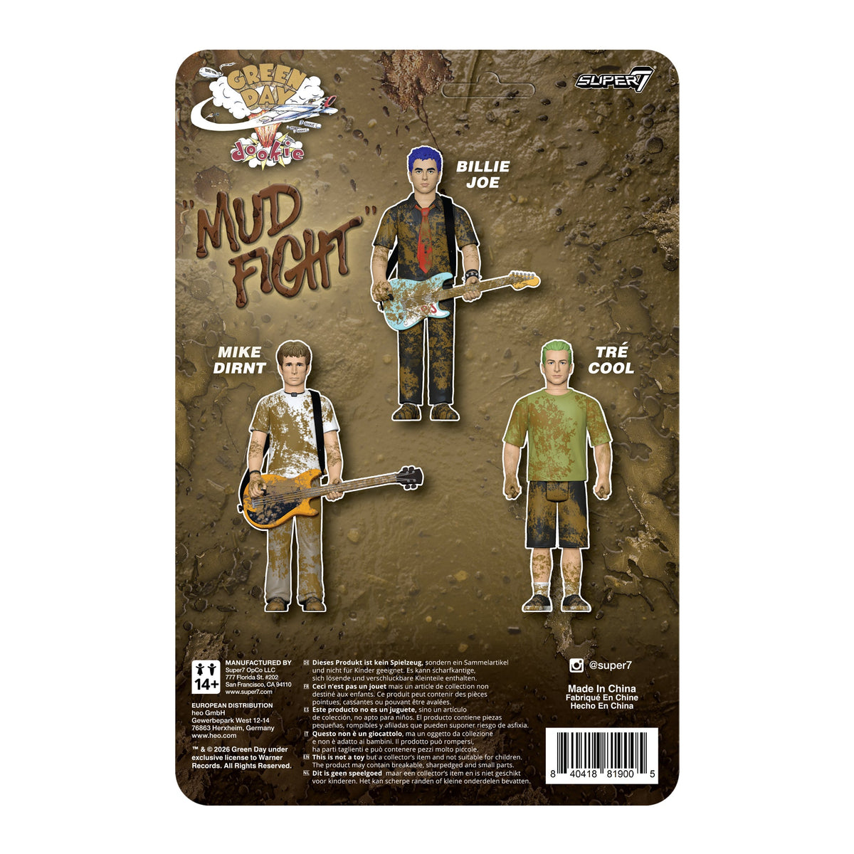 GREEN DAY 'BILLIE JOE ARMSTRONG - MUD FIGHT' REACTION FIGURE (Wave 1)