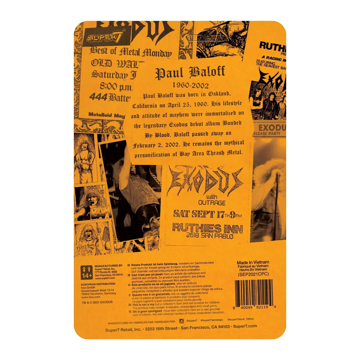 EXODUS PAUL BALOFF REACTION FIGURE- METAL MANIA FANZINE BUNDLE