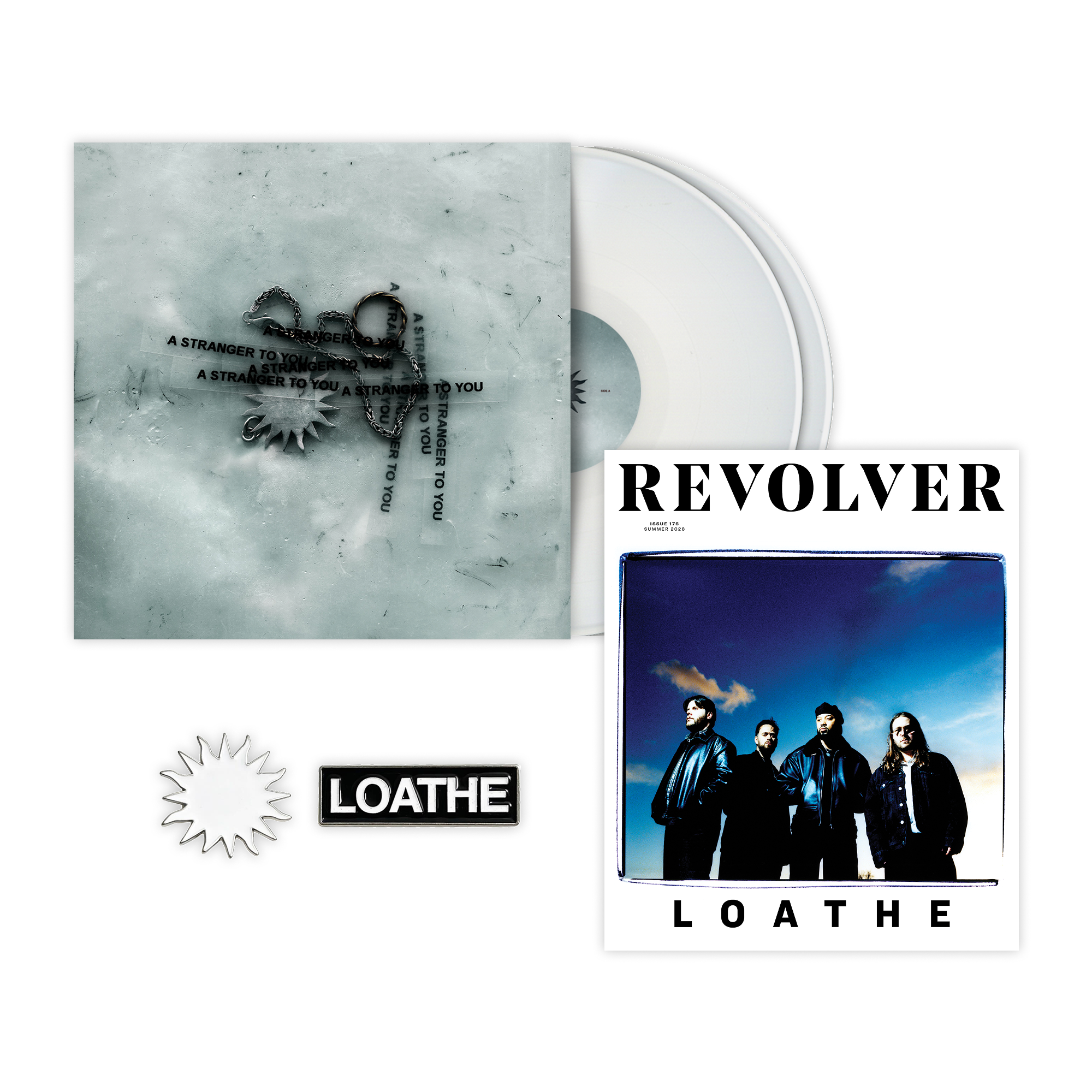 LOATHE ‘A STRANGER TO YOU’ 2LP (Limited Edition, White Vinyl) + REVOLVER SPRING 2026 ISSUE & EXCLUSIVE PIN SET