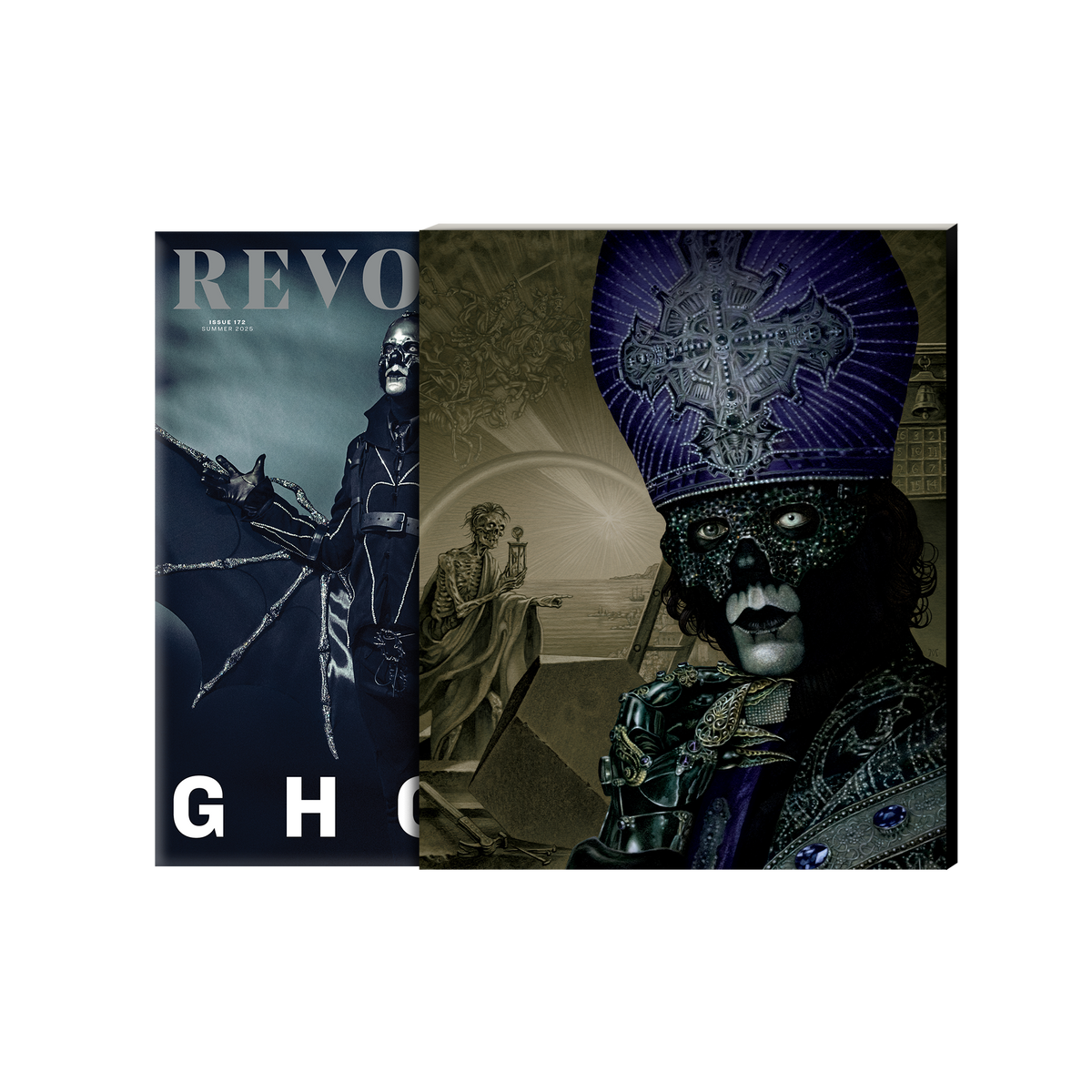 GHOST x REVOLVER ' "PAPA V ILLUSTRATED BY MARALD VAN HAASTEREN" ALTERNATE COVER SUMMER 2025 ISSUE IN NUMBERED SLIPCASE