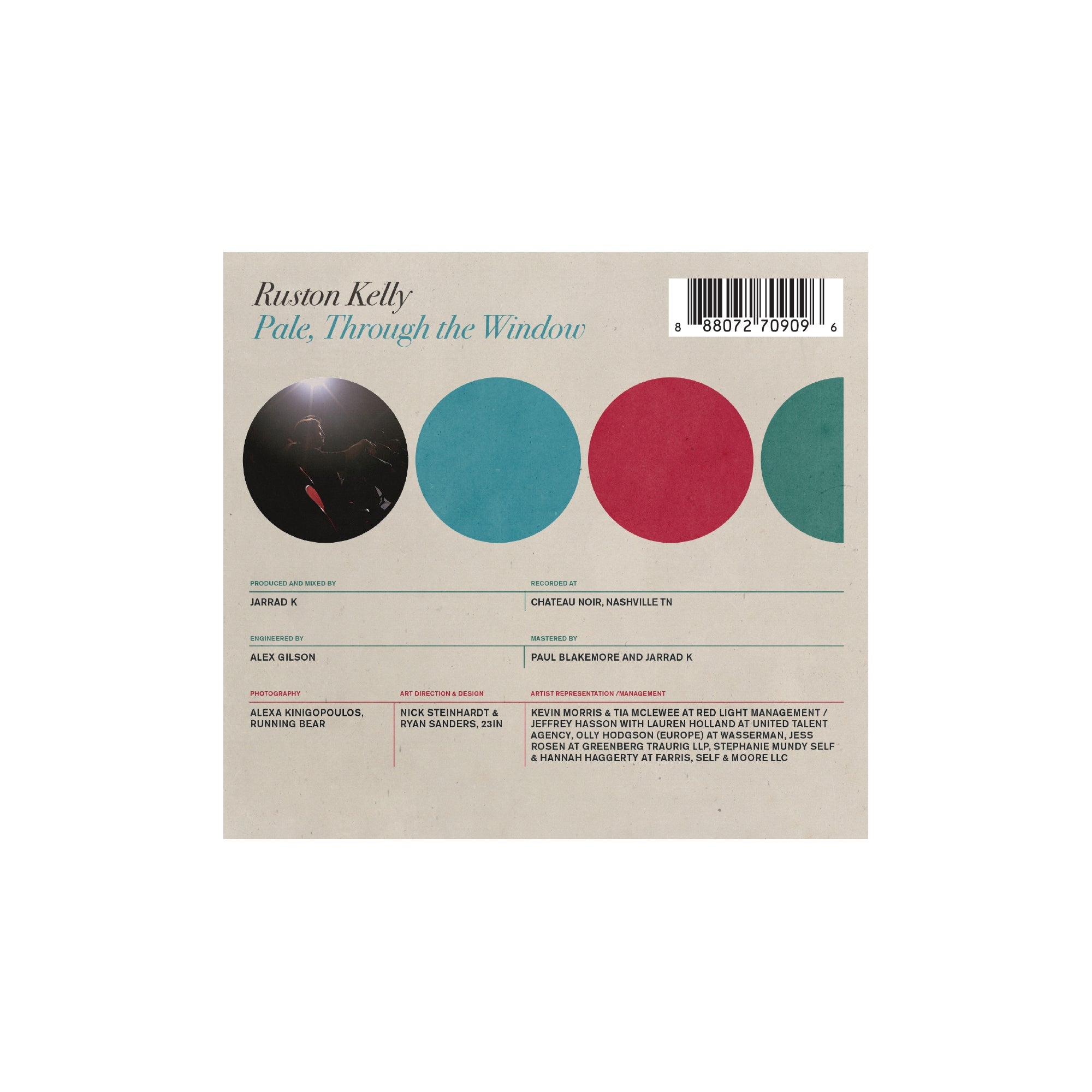 RUSTON KELLY 'PALE, THROUGH THE WINDOW' CD